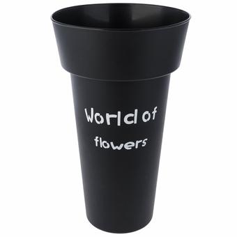 Вазон "World of flowers" (пластик), D25xH43 см Черный с доставкой по Астане