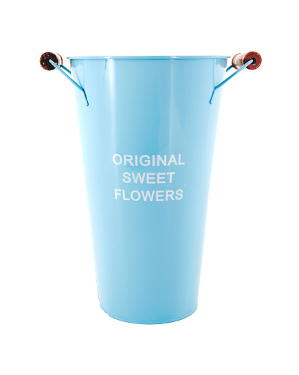 Вазон "Original sweet flowers" (цинк), D20xH40 см, 7 л, с ручками Голубой с доставкой по Астане