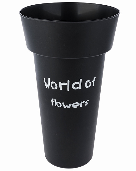 Вазон "World of flowers" (пластик), D25xH43 см Черный с доставкой по Астане