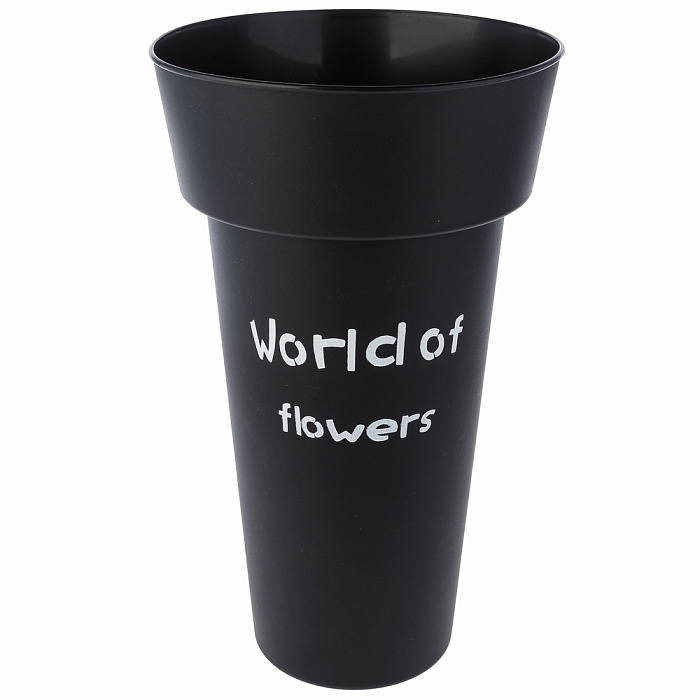Вазон "World of flowers" (пластик), D25xH43 см Черный