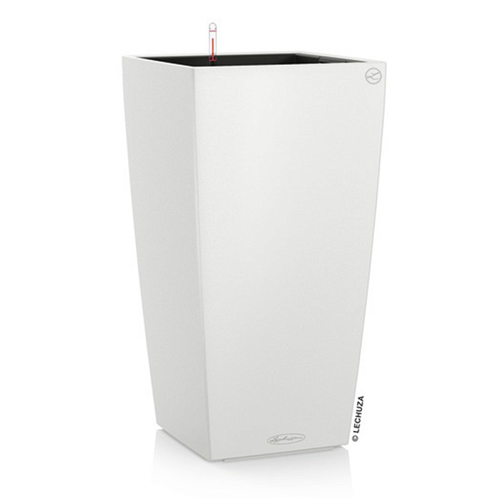 Кашпо Lechuza "Color Cubico Complete white" (пластик), 40x40xH75 см Белый