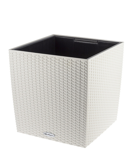 Кашпо Lechuza "Cube Cottage Complete white" (пластик), 40x40xH44 см Белый с доставкой по Астане