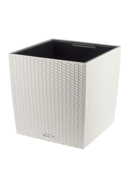 Кашпо Lechuza "Cube Cottage Complete white" (пластик), 40x40xH44 см Белый