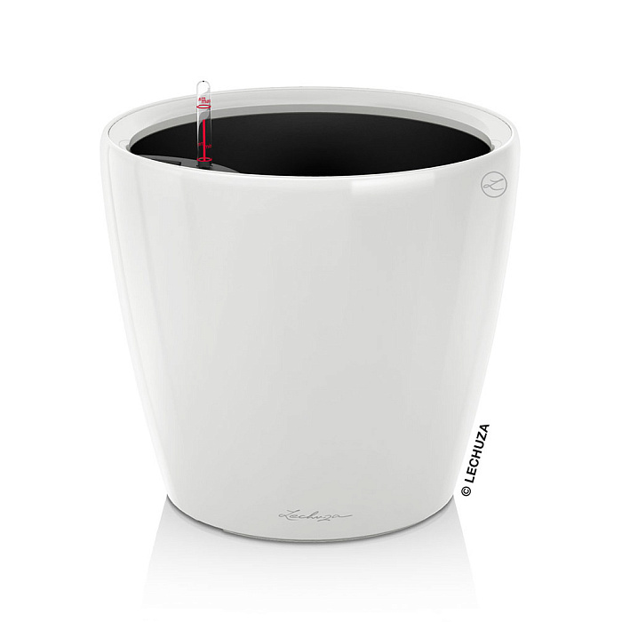 Кашпо Lechuza "Color Classico Complete white" (пластик), D70xH64 см Белый